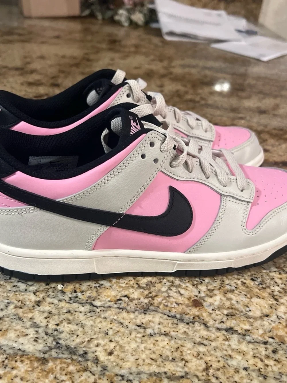 Nike Dunk Low GS Pink Rise Light Orewood Brown Black Size 7Y / Women’s 8.5